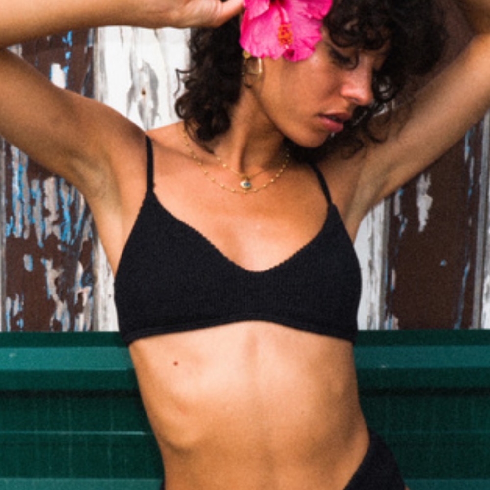 Billabong Summer High V-Neck Bralette Bikini Top Black